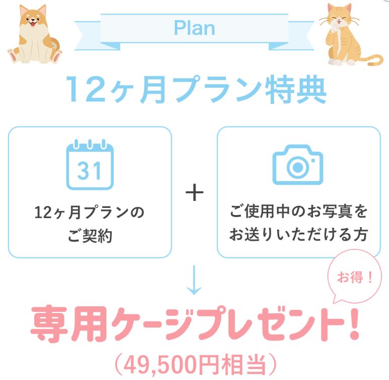 O2ペット12ヶ月プランで月額13,200円